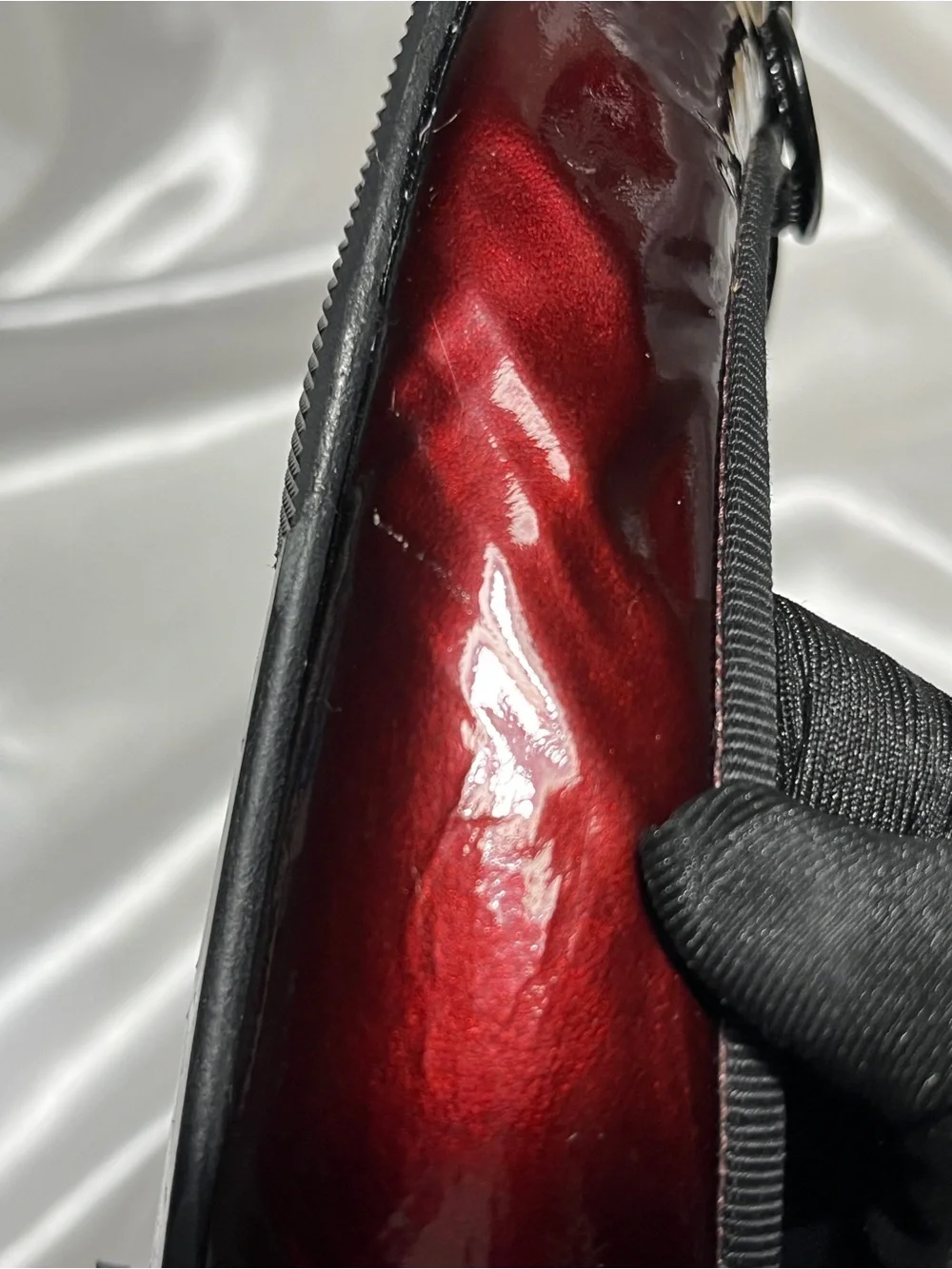 CHANEL Two-Tone Burgundy and Black Cap-Toe Ballerinas